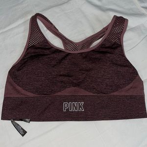 Pink sports bra